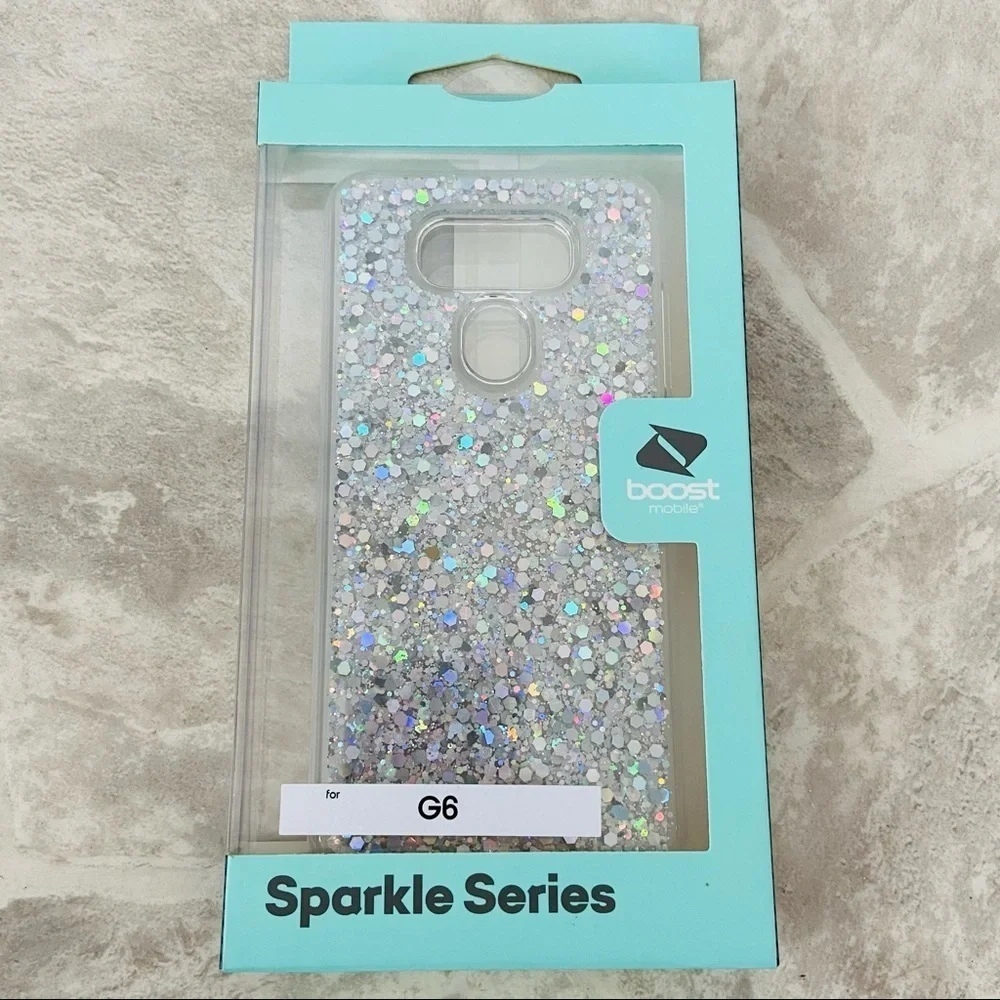 NWT G6 silver sparkly sparkle series protective phone case